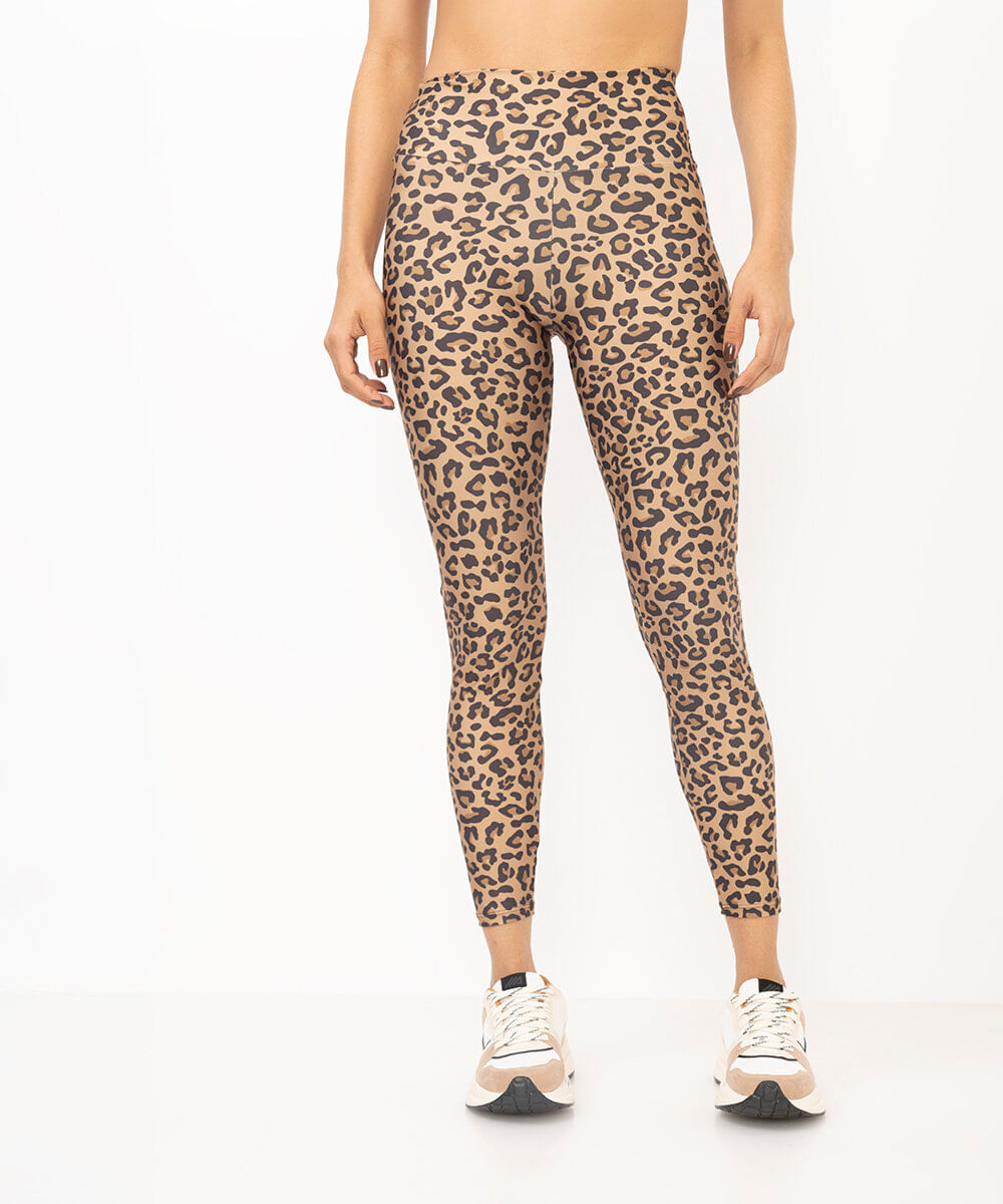 calça legging animal print esportiva caramelo