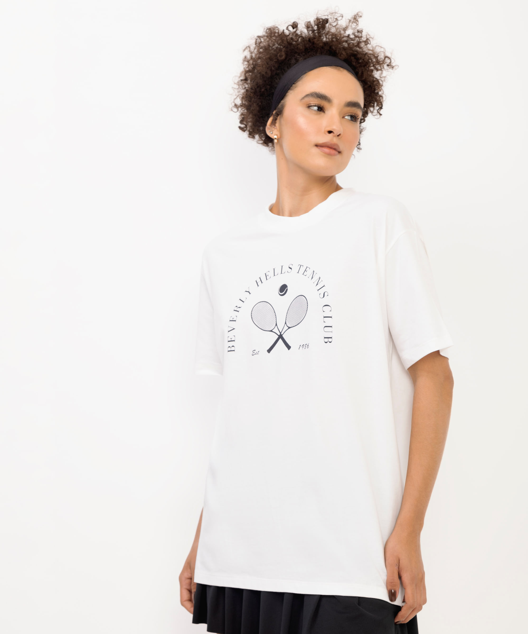 camiseta feminina esportiva tênis club branca