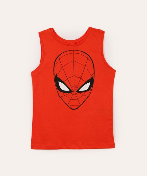 regata infantil de algodão homem aranha vermelha