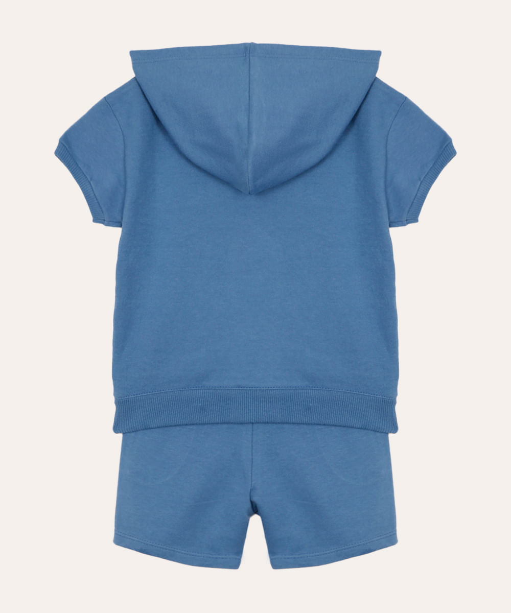 conjunto infantil de moletom curto patrulha canina azul