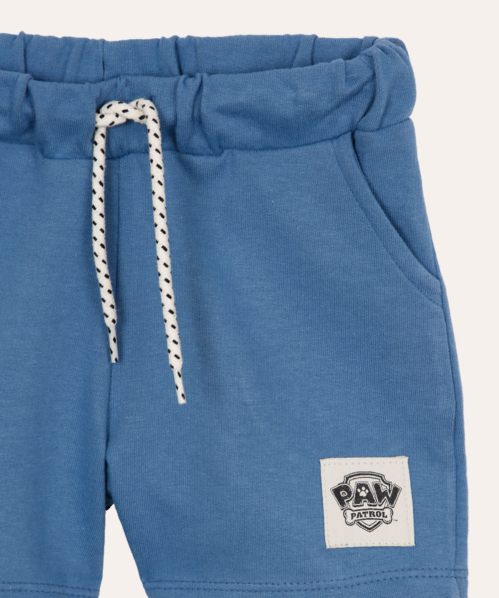 conjunto infantil de moletom curto patrulha canina azul