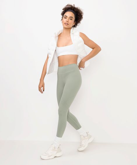 legging esportiva texturizada cinza