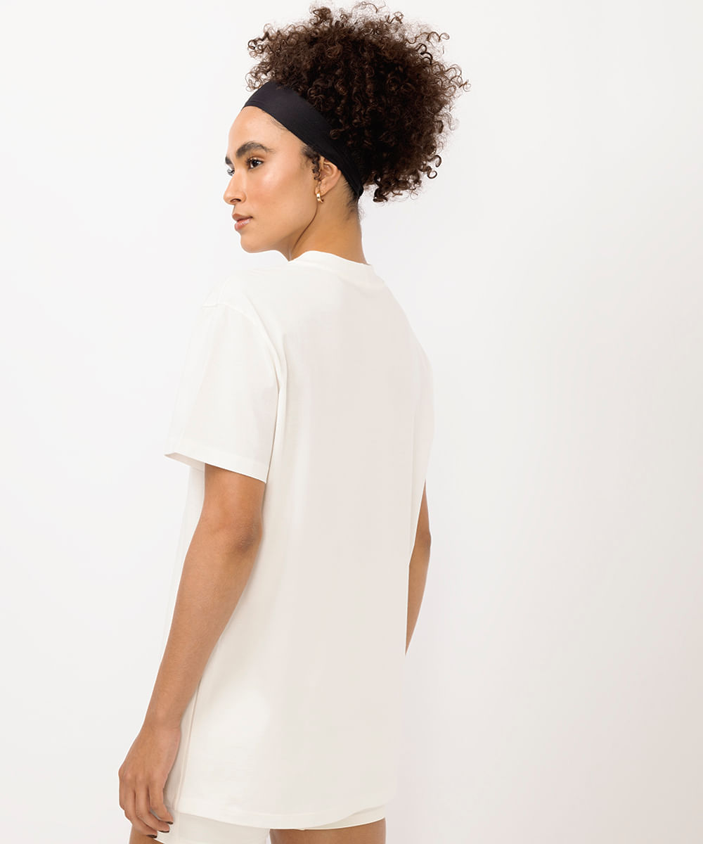 camiseta feminina esportiva ace de algodão branca