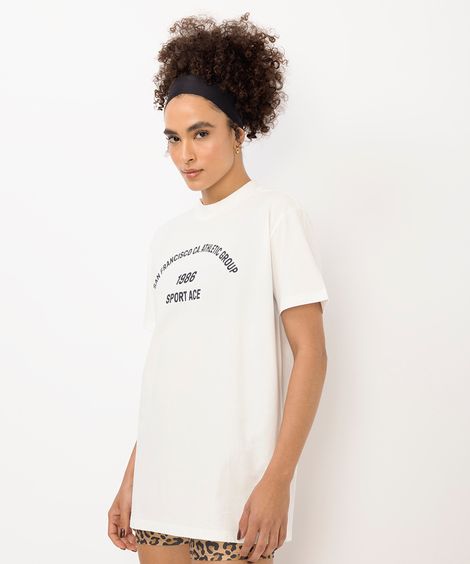 camiseta feminina esportiva san francisco branca