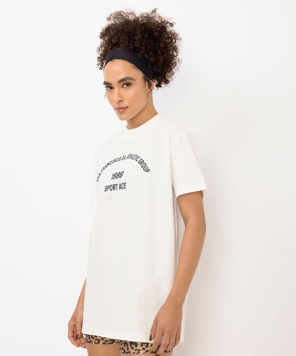 camiseta feminina esportiva san francisco branca