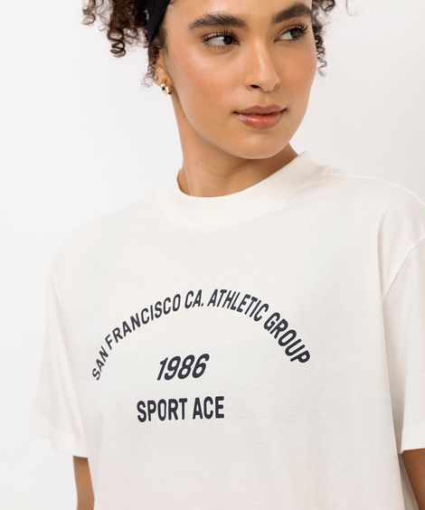 camiseta feminina esportiva san francisco branca