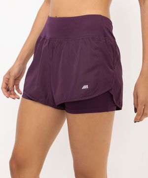 short running com forro e bolso esportivo ace roxo