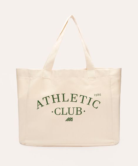 bolsa tote bag shopper athletic club off white