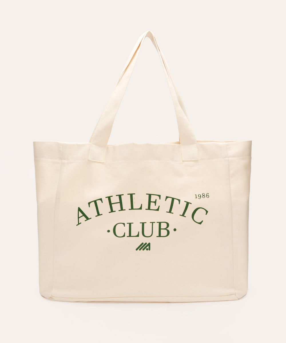 bolsa tote bag shopper athletic club off white