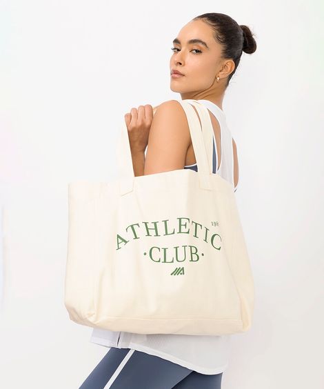 bolsa tote bag shopper athletic club off white