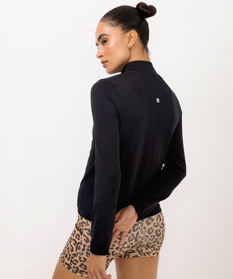 casaco feminino esportivo ace texturizado preto