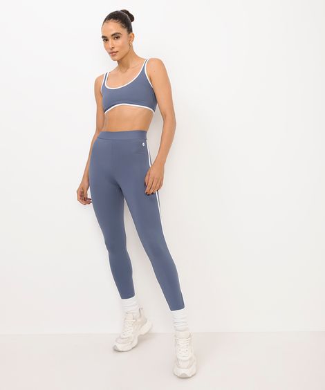 legging feminina esportivo bicolor azul
