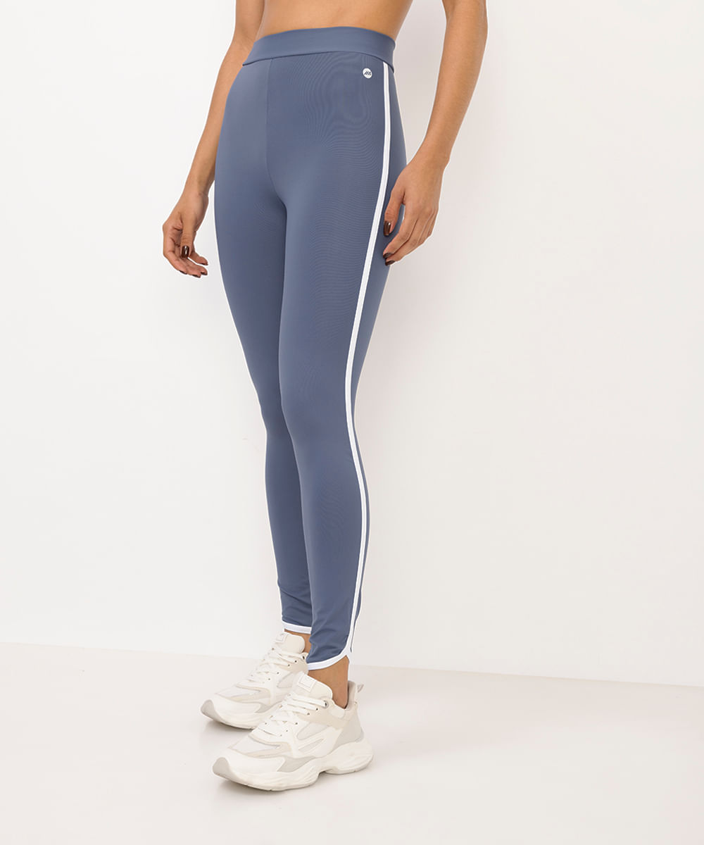 legging feminina esportivo bicolor azul
