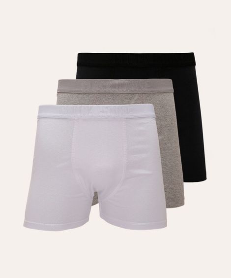 kit de 3 cuecas boxer de algodão colorido
