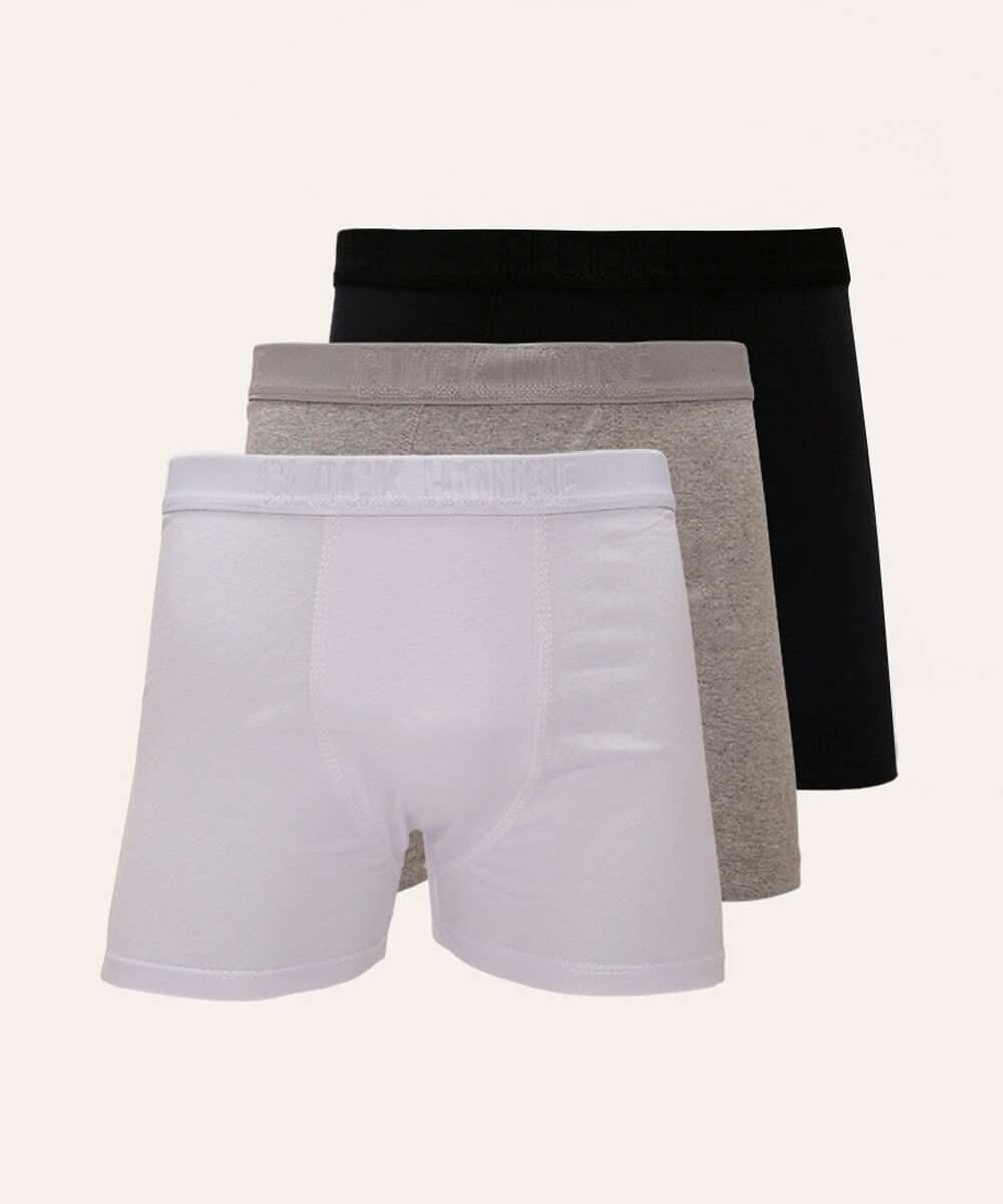 kit de 3 cuecas boxer de algodão colorido