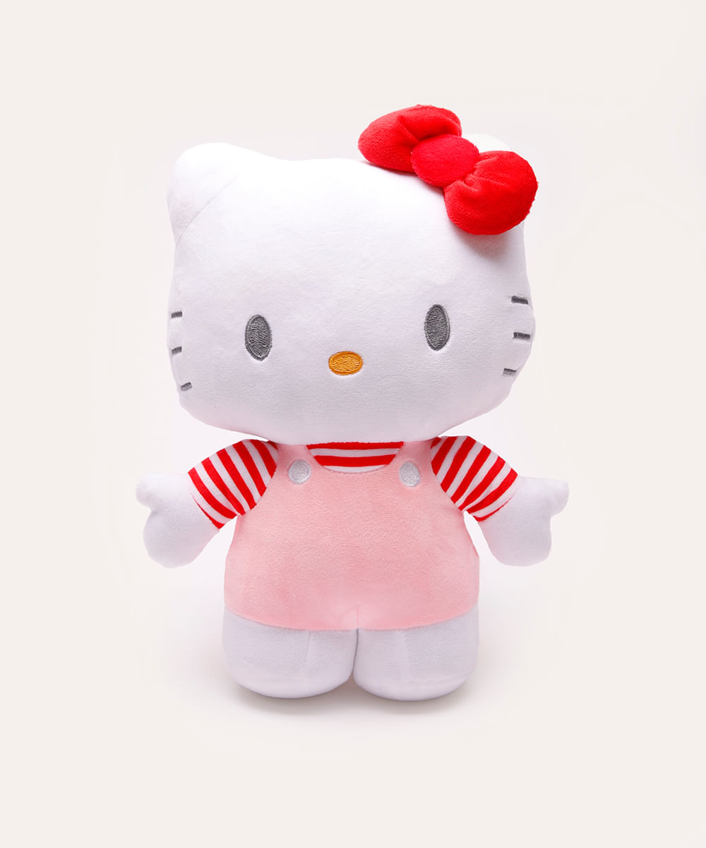 almofada de pelúcia hello kitty branca