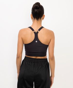 top feminino alongado esportivo ace preto