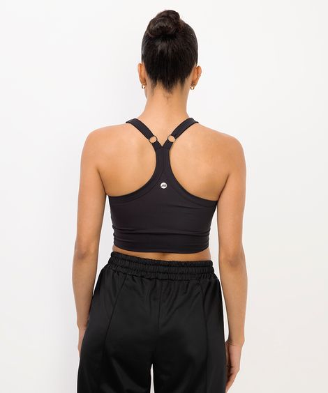 top feminino alongado esportivo preto