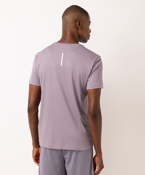 camiseta esportiva masculina run texturizada roxo