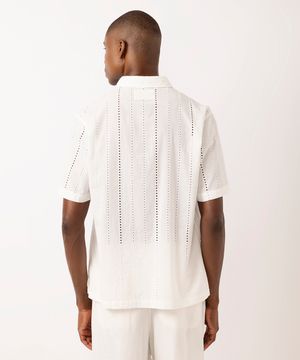 camisa masculina de laise branca