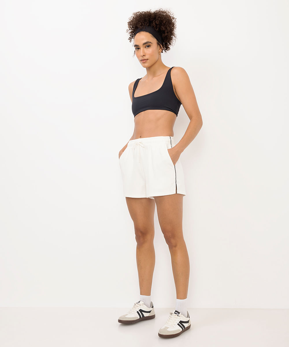 top feminino esportivo decote quadrado preto