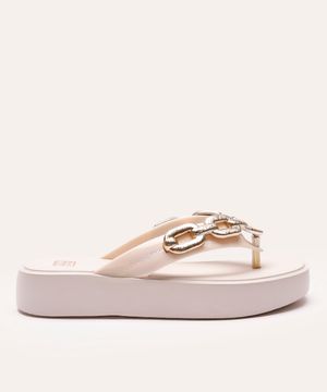 sandália feminina correntes zaxy off white