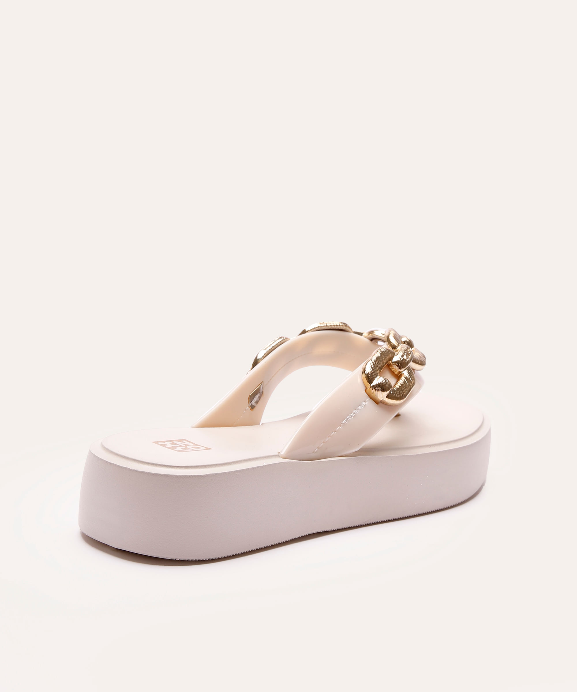sandália feminina correntes zaxy off white