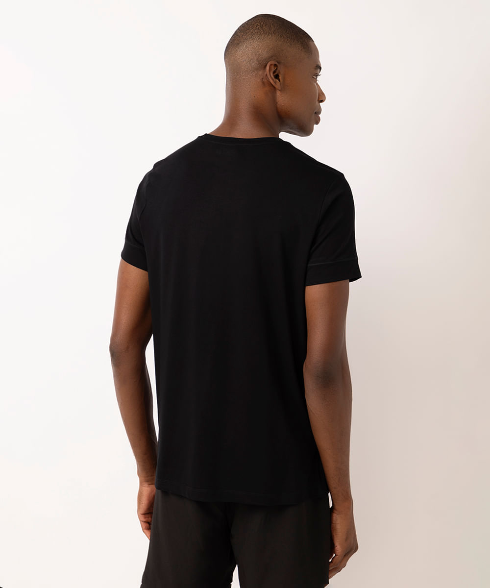 camiseta esportiva masculina yoga preta