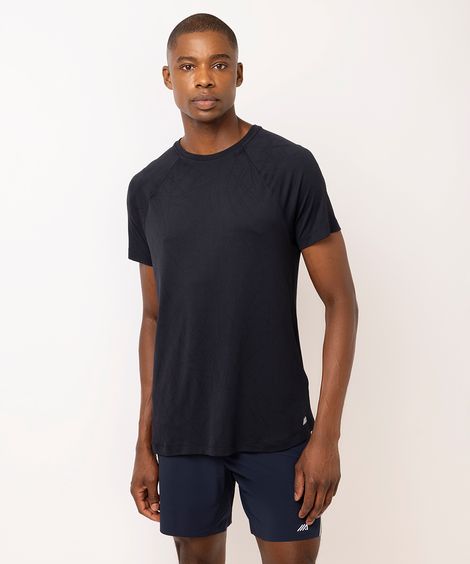 camiseta esportiva slim masculina texturizada preta