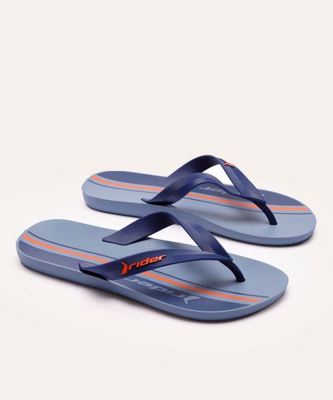 chinelo masculino com listras rider - azul