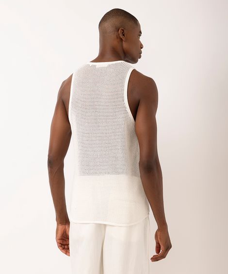 regata masculina de tricot off white