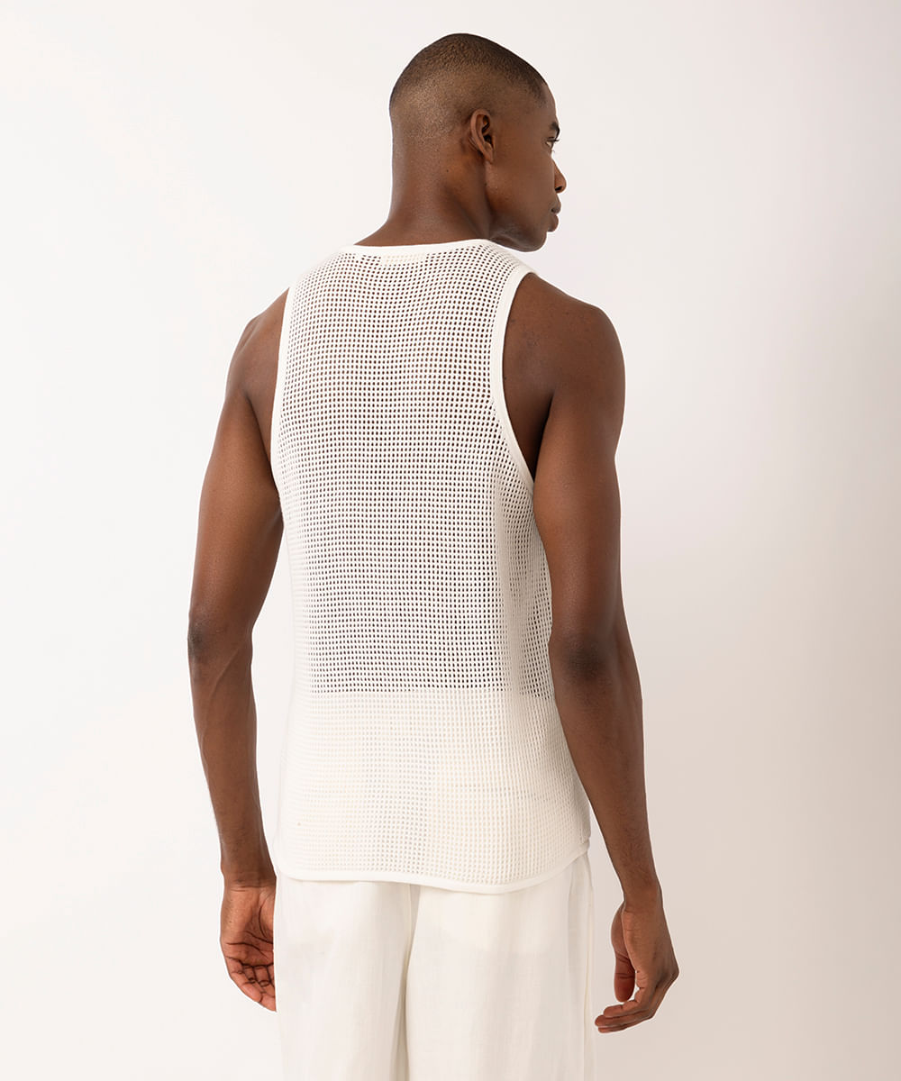 regata masculina de tricot off white