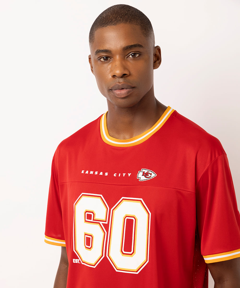 camiseta masculina oversized nfl chiefs vermelha