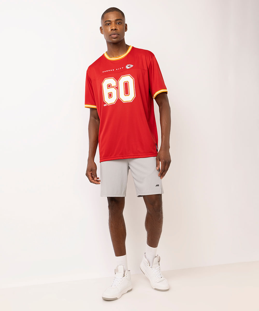 camiseta masculina oversized nfl chiefs vermelha
