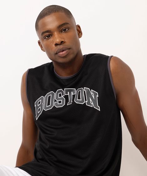 regata esportiva basquete masculina boston preta