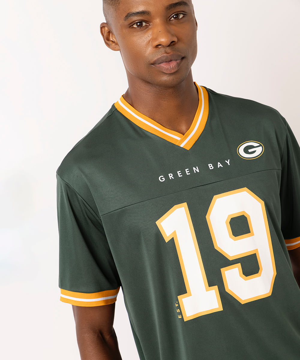 camiseta masculina oversized nfl packers verde