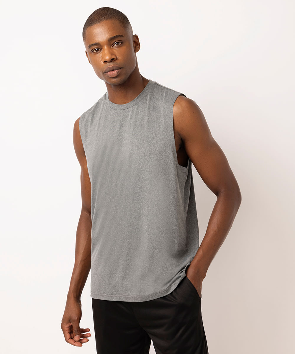 regata esportiva machão ultra stretch cinza