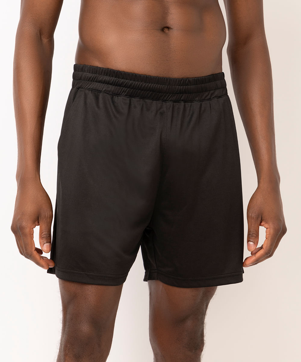 short masculino esportivo preto