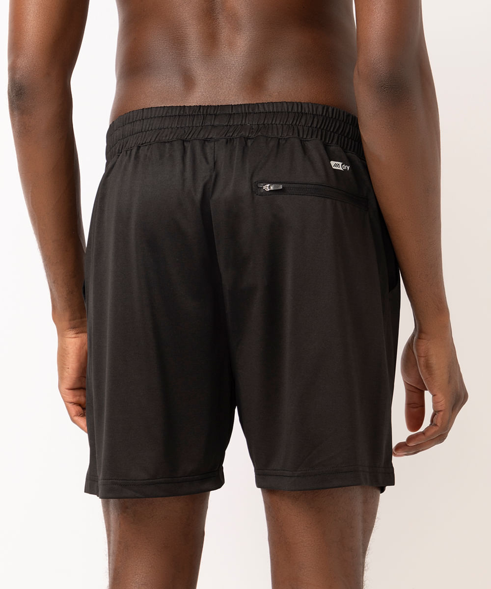 short masculino esportivo preto