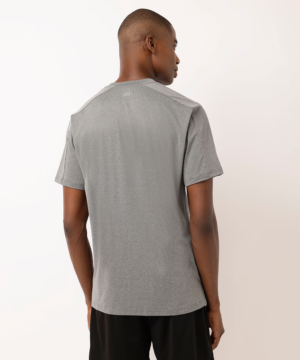 camiseta masculina esportiva ultra stretch cinza