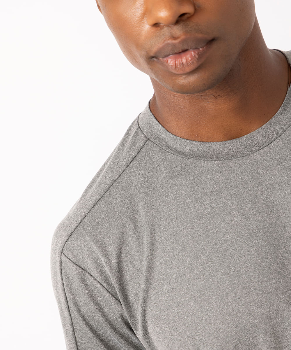camiseta masculina esportiva ultra stretch cinza