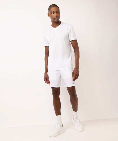 short reta masculina esportiva branco