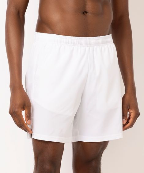 short reta masculina esportiva branco
