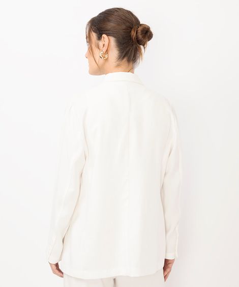 blazer de viscose alongado - off white