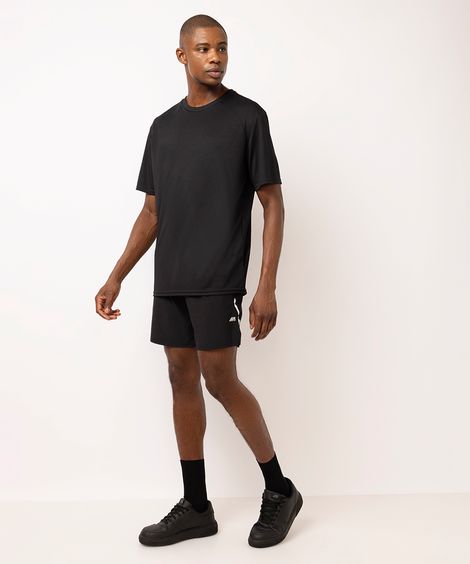 short reto masculino esportivo com reflexivo preto