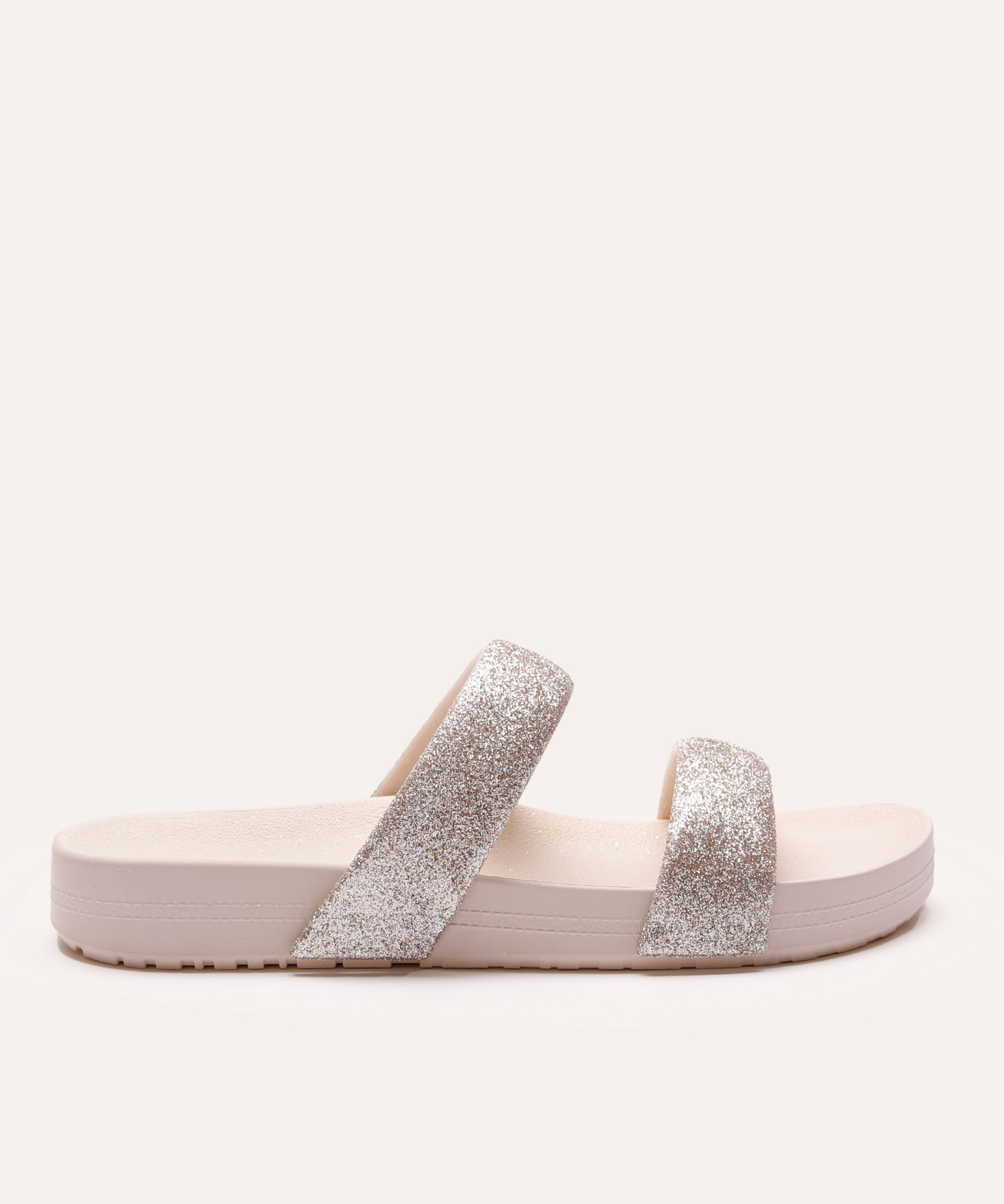papete feminina com glitter zaxy off white