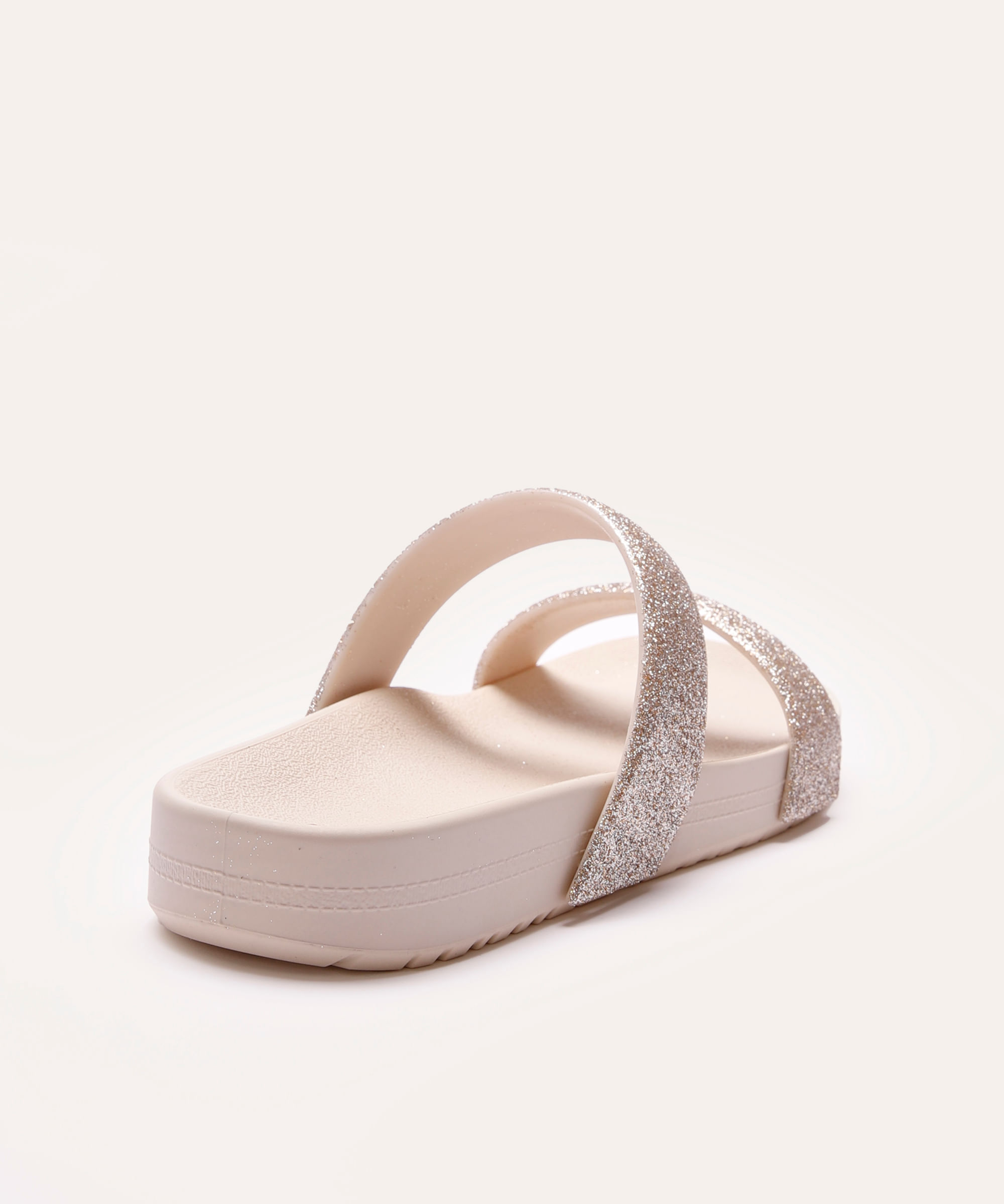 papete feminina com glitter zaxy off white