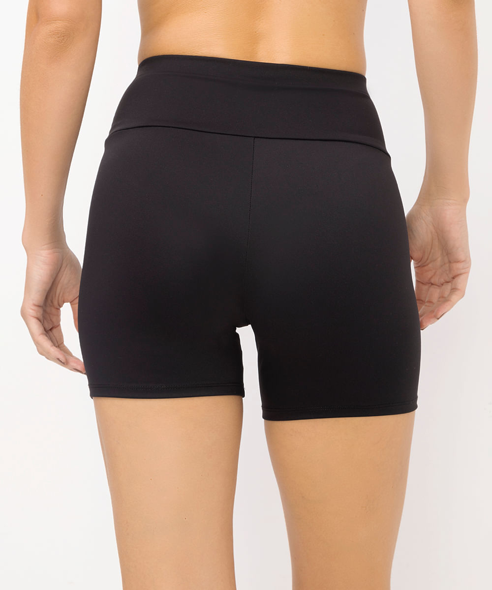 short biker feminino esportivo preto