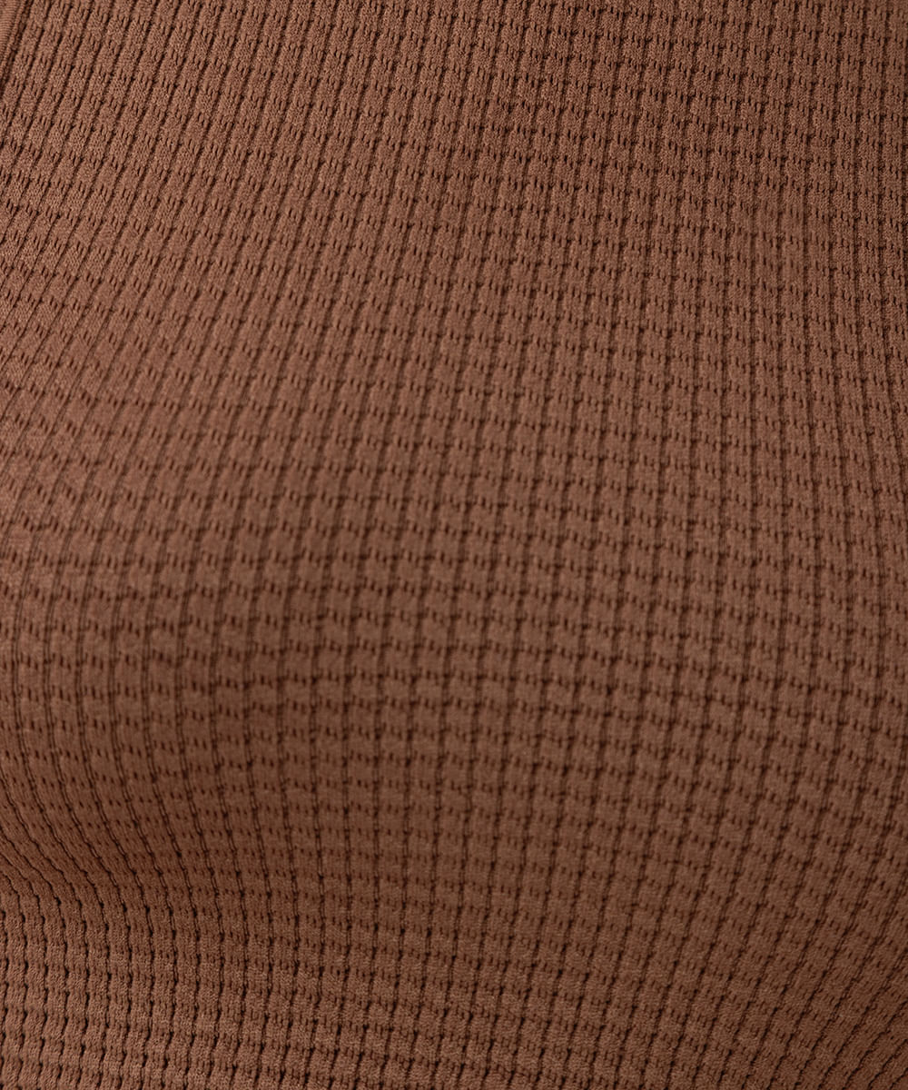 cropped básico feminino texturizado marrom