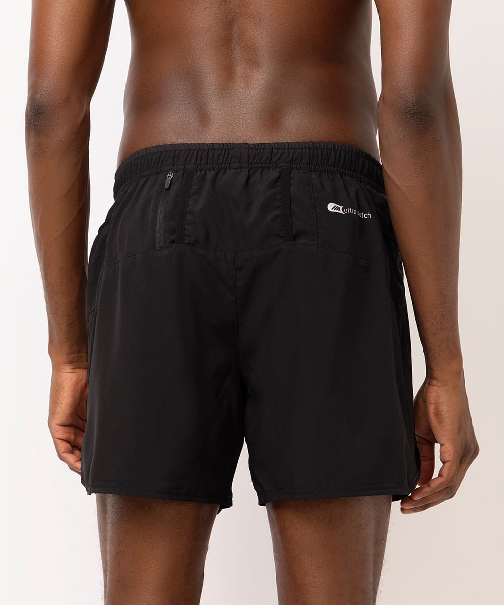 short reto masculino esportivo preto
